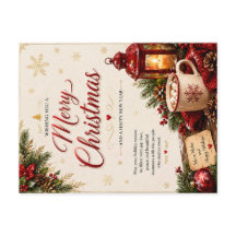 Elegant Merry Christmas Holiday Greeting Card