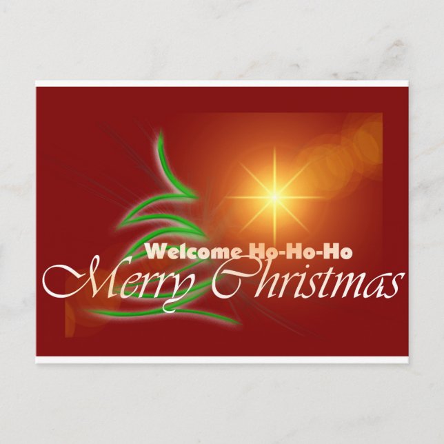 Elegant Merry Christmas Holiday Postcard (Front)