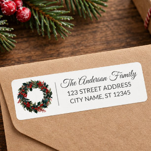Elegant Merry Christmas Holly Wreath