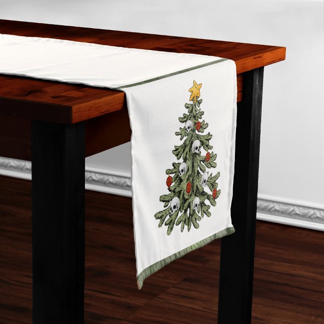 Elegant Merry Christmas | Luxe Aqua Mint Splatter Short Table Runner (Creator Uploaded)