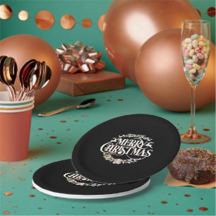 elegant Merry Christmas Paper Plate