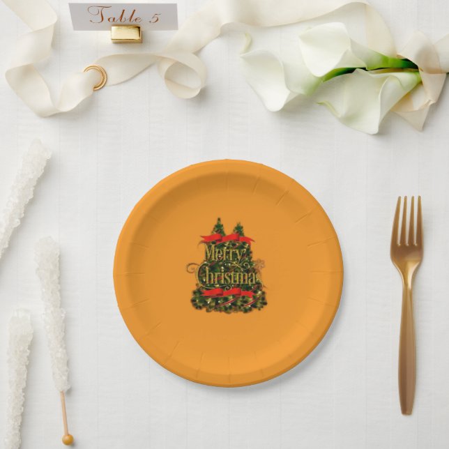  elegant Merry Christmas Paper Plate (Wedding)