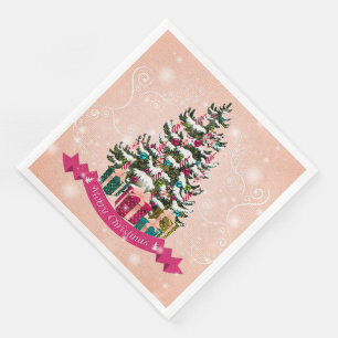 Elegant Merry Christmas Party Napkin