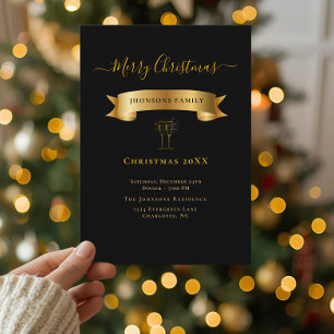 Elegant Merry Christmas Personalized Invitation