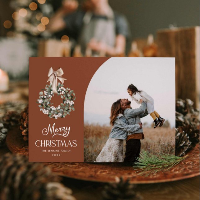Elegant Merry Christmas Photo Card (Elegant Merry Christmas One Photo Card)