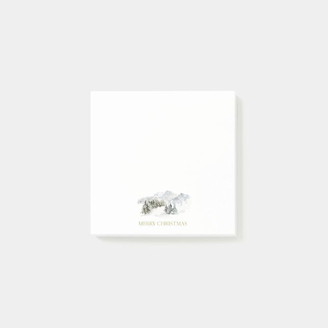 Elegant Merry Christmas Post-it Notes (Front)
