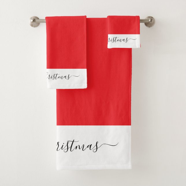 Elegant Merry Christmas  red white black script  (En situation)