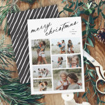 Elegant Merry Christmas Script Typography 7 Photo  Holiday Card<br><div class="desc">Elegant Merry Christmas Script Typography 7 Photo Holiday Card. Click the edit button to customize with your details.</div>