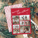 Elegant Merry Christmas Script Typography 7 Photo  Holiday Card<br><div class="desc">Elegant Merry Christmas Script Typography 7 Photo Holiday Card. Click the edit button to customize with your details.</div>