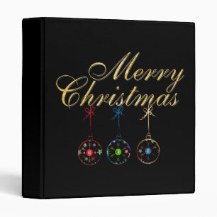 Elegant Merry Christmas Snowflake Art Binder
