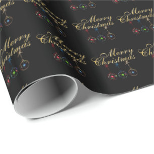 Elegant Merry Christmas Snowflake Art Wrapping Paper