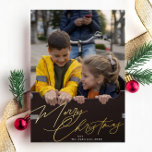 Elegant Merry Christmas | Splendour Photo Foil Holiday Card<br><div class="desc">💌 Share the love and spread holiday cheer with my thoughtfully crafted greeting card. This card is a canvas of for your holiday wishes to friends, family and colleges. I adorned the captivating designs and this defined my entire holiday collection. I hope you love the cards and collection as much...</div>