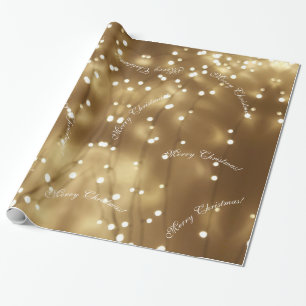 Elegant Merry Christmas String of Lights Festive Wrapping Paper