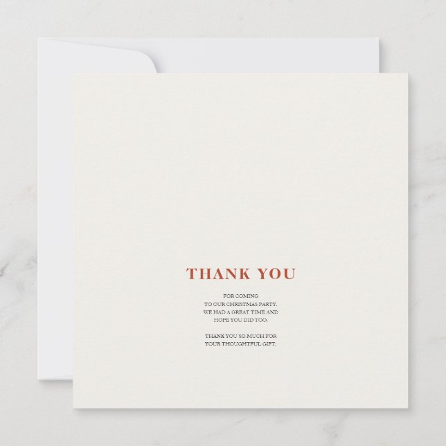 Elegant Merry Christmas Thank You Card (Back)