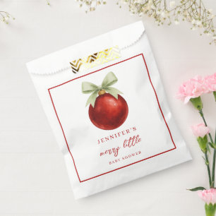 Elegant Merry Little Christmas Baby Shower Favour Bag