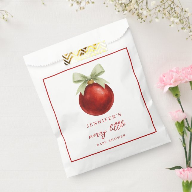 Elegant Merry Little Christmas Baby Shower Favour Bag (Sealed)
