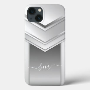 Elegant Metal 3D look Calligraphy Gold Monogram    iPhone 13 Case