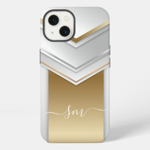 Elegant Metal 3D look Calligraphy Gold Monogram    iPhone 13 Case