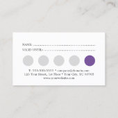 Elegant Metal Purple Grey Salon Loyalty Card (Back)
