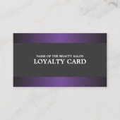 Elegant Metal Purple Grey Salon Loyalty Card (Front)
