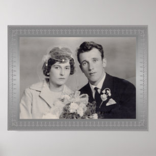 Elegant metallic border frame custom photo poster
