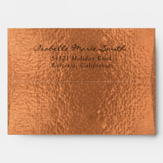 Elegant Metallic Copper Image Wedding Invitation Envelope