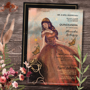 Elegant Metallic Copper-Luxe Gown Invitation