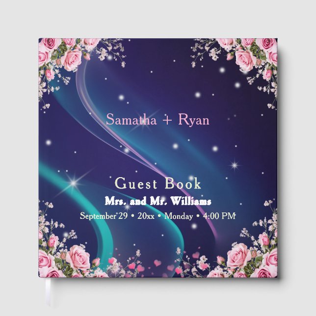 Elegant Metallic Event Keepsake Guest Book (Front)