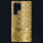 Elegant Metallic Gold Damasks & Lace  Samsung Galaxy Case<br><div class="desc">Elegant ornate girly,  vintage floral damasks and lace in metallic gold tones. Custom monogram. Request any colour you like by emailing me.</div>