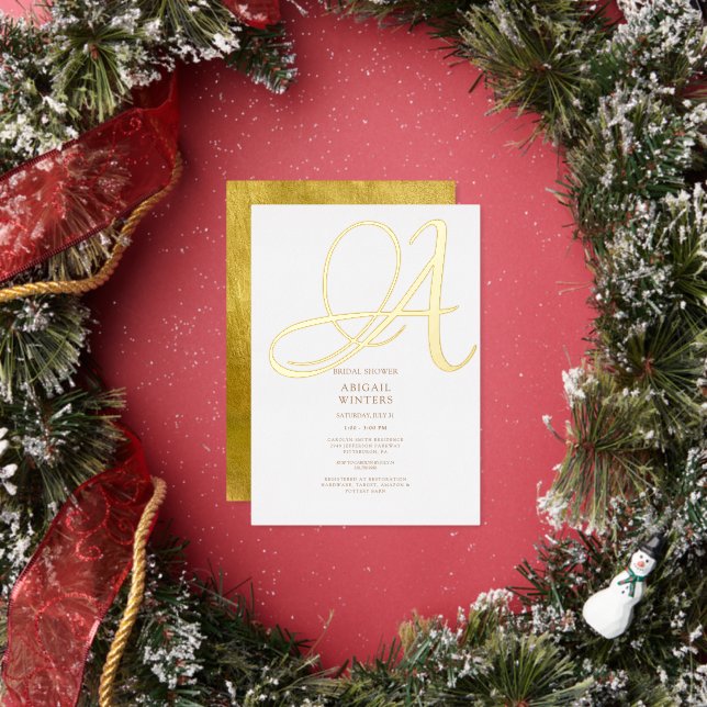 Elegant Metallic Gold Foil Initial Bridal Shower  (Insitu)
