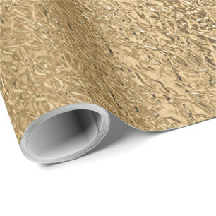Elegant Metallic Gold Textured Look Wrapping Paper