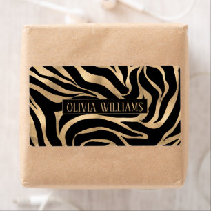Elegant Metallic Gold Zebra Black Animal Print