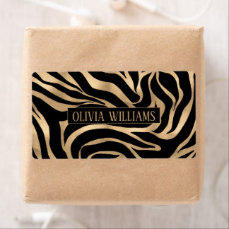 Elegant Metallic Gold Zebra Black Animal Print
