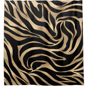 Elegant Metallic Gold Zebra Black Animal Print