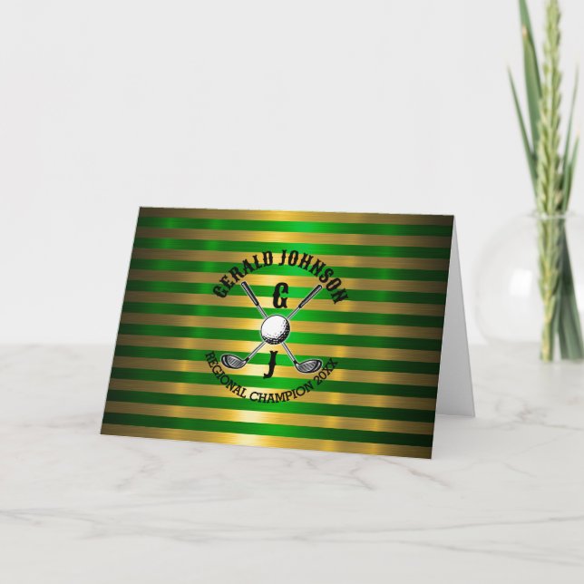Elegant Metallic Golf Monogram Design Invitation (Front)