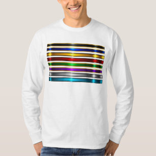Elegant Metallic Gradient Stripes Design T-Shirt