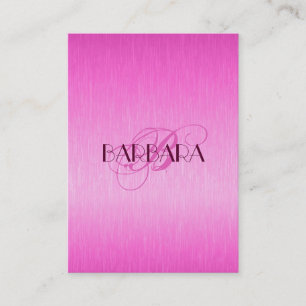 Elegant Metallic Hot Pink Brushed Aluminum Look 2 Business Card