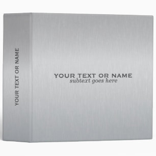 Elegant Metallic Light Grey Brushed Aluminum Look Binder