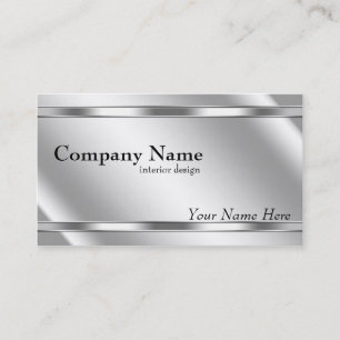 Elegant Metallic Look Shaded Platinum Business Card