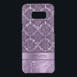Elegant Metallic Purple Floral Lace Pattern Uncommon Samsung Galaxy S8 Plus Case<br><div class="desc">Elegant metallic purple floral damasks on dark purple background. Custom monogram.</div>