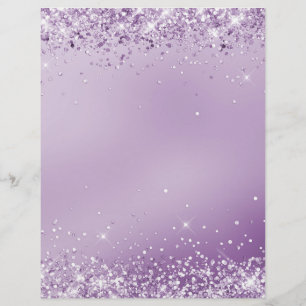 Elegant metallic purple lavender blank letterhead