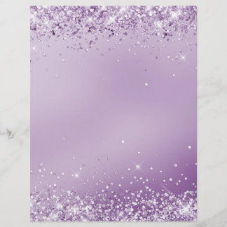 Elegant metallic purple lavender blank letterhead