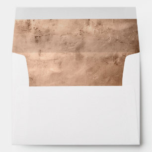 Elegant Metallic Rose Gold Texture Return Address  Envelope