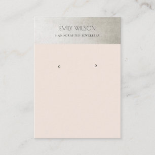 ELEGANT METALLIC SILVER BLUSH PINK EARRING DISPLAY BUSINESS CARD
