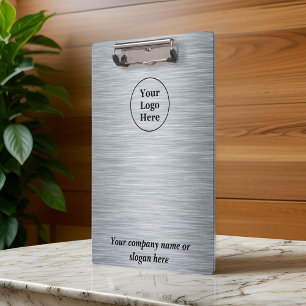 Elegant metallic silver clipboard