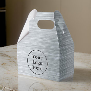 Elegant metallic silver favor box