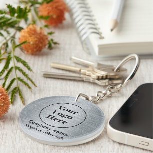 Elegant metallic silver keychain