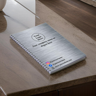 Elegant metallic silver notebook