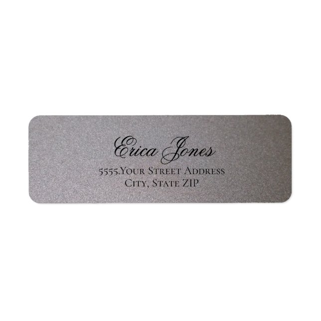 Elegant Metallic Silver Return Address Label (Front)