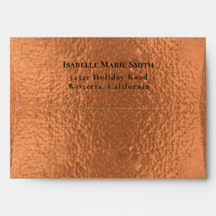 Elegant Metallic Tempered Copper Pattern Wedding Envelope
